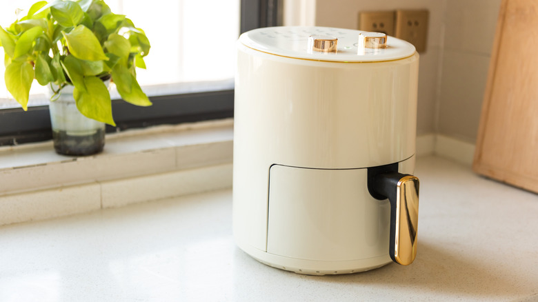 White air fryer on a counter