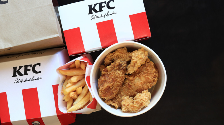 KFC meal on dark background