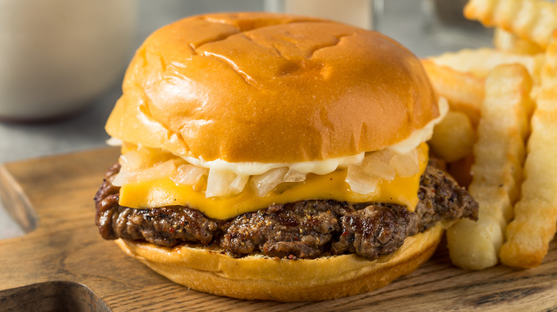 Cheeseburger and fries