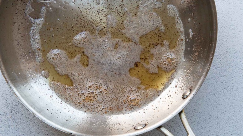 Brown butter in pan