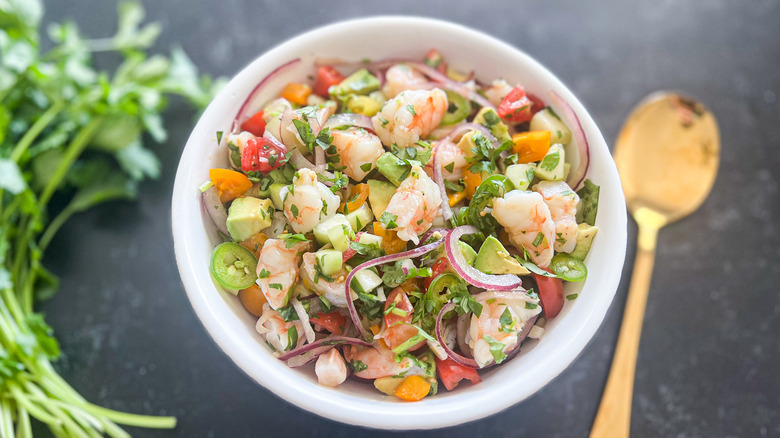 shrimp ceviche in bowl