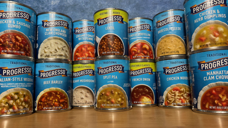 Variety of Progresso soup flavors