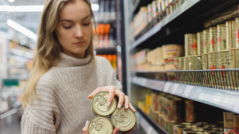 shopping for canned food