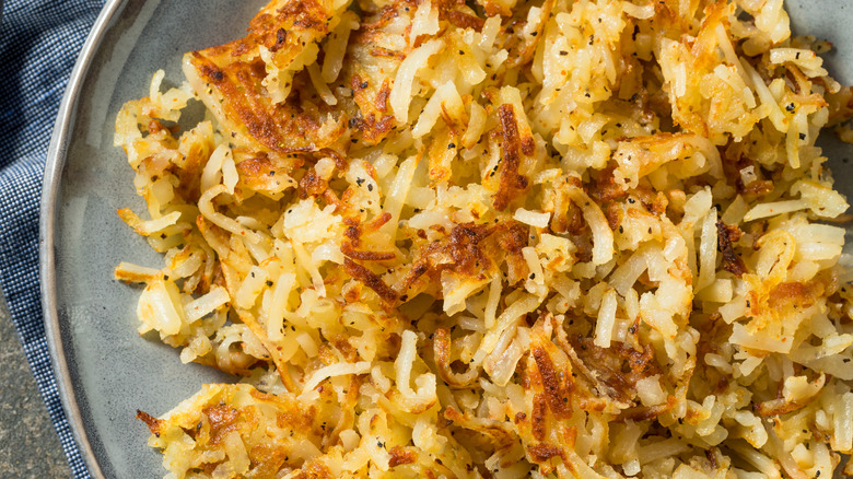 Hash browns served on plate