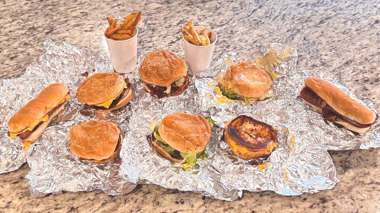 Various food items from Five Guys